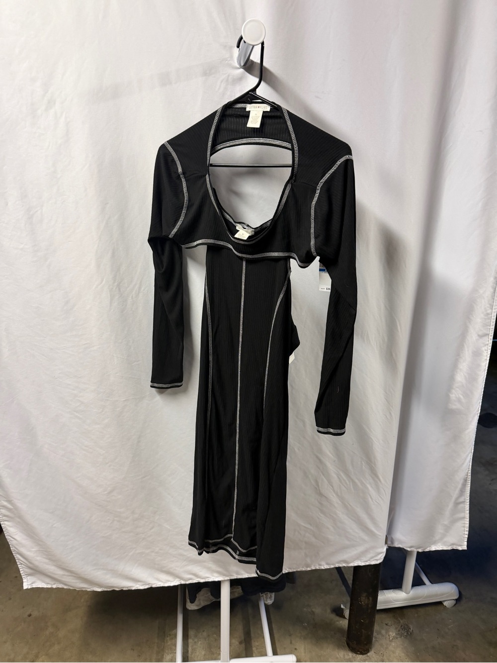 Ultra Flirt Black Long Sleeve Cutout Bodycon Dress
